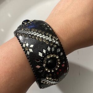 Mirror Beaded Ceramic Bangle